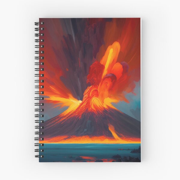 Item preview, Erupting Volcano Art Painting - Fiery Eruption Volcanic Landscape Artwork designed and sold by gabpod.