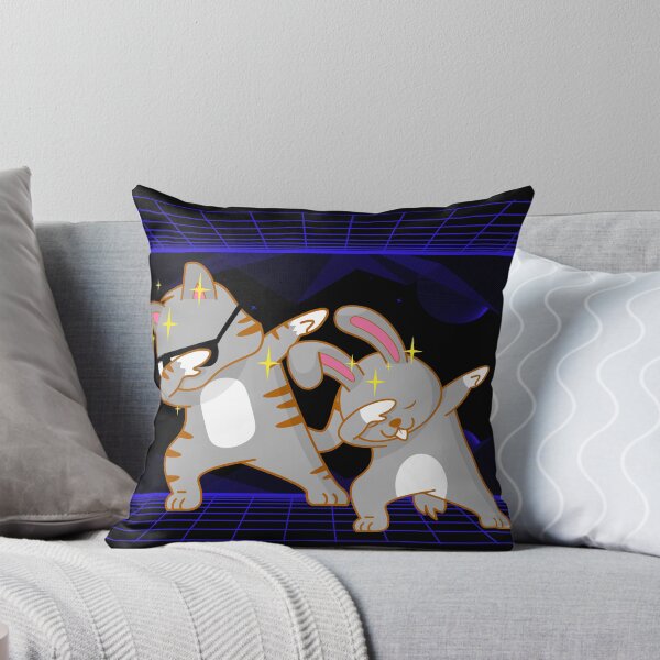 Item preview, Cat and bunny dab on dance floor, cool, blue designed and sold by Ksmith-Style.