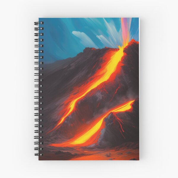 Artikelvorschau, Erupting Volcano Art Painting - Fiery Eruption Volcanic Landscape Artwork entworfen und verkauft von gabpod.
