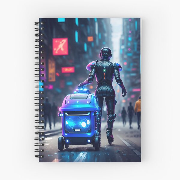 Item preview, Delivery Robots in Futuristic City designed and sold by NickoGibson.
