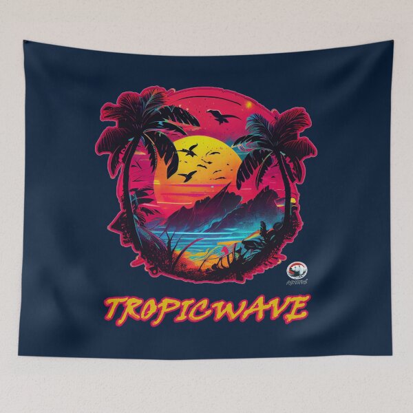 Item preview, Tropicwave: a tropical synthwave sunset designed and sold by Arktos-Design.