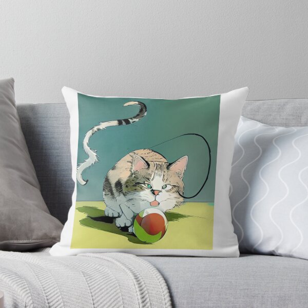 Item preview,  Cat Playing With A Ball Of St classic designed and sold by SociableAnimals.