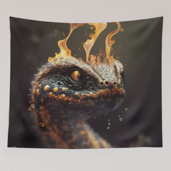 Item preview, snake in fire designed and sold by WallArtExclusiv.