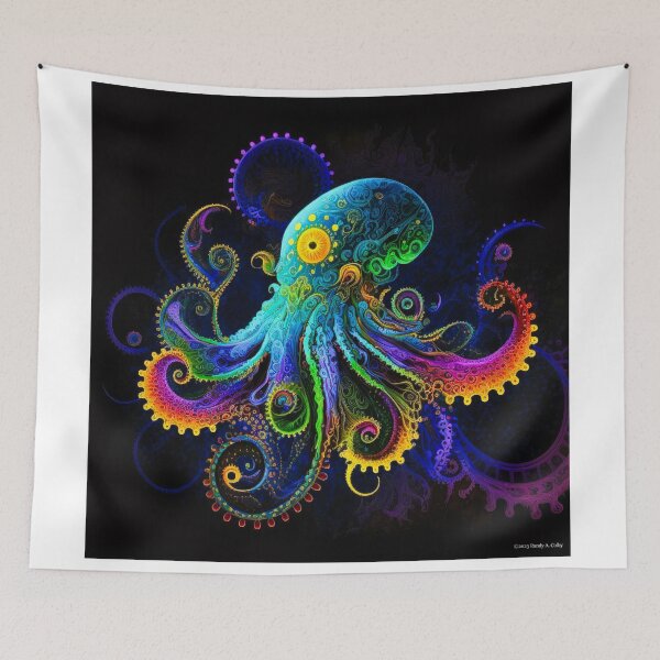Item preview, Octopus 0022, The fluid movement of an octopus is artfully captured in this mesmerizing digital masterpiece designed and sold by randycolby.