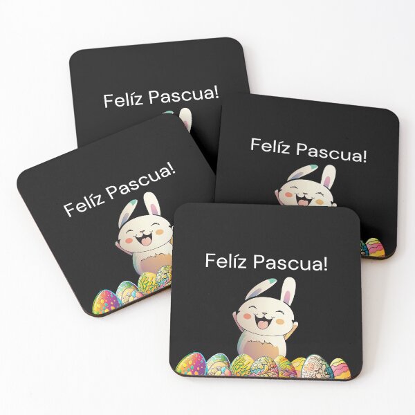 Item preview, Cute Fun Smiling Felíz Pascua Bunny with Easter Eggs designed and sold by Impressify.