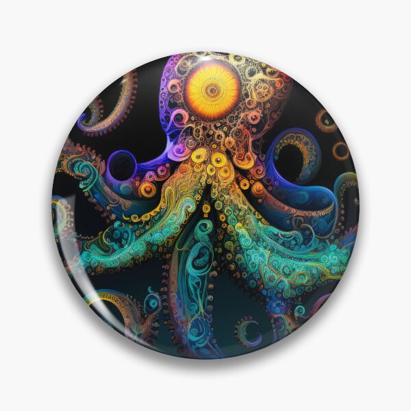 Artikelvorschau, Octopus 0025, eine faszinierende Mischung aus Mathematik und Kreativität, die einen Tintenfisch aus einer anderen Welt darstellt entworfen und verkauft von randycolby.