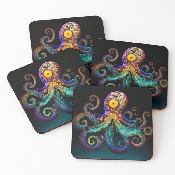 Item preview, Octopus 0025, A mesmerizing blend of mathematics and creativity, depicting an otherworldly octopus designed and sold by randycolby.