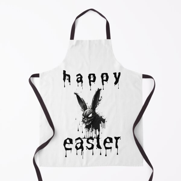Item preview, Black And White Goth Happy Easter Creepy Bunny designed and sold by GrumpyFella.