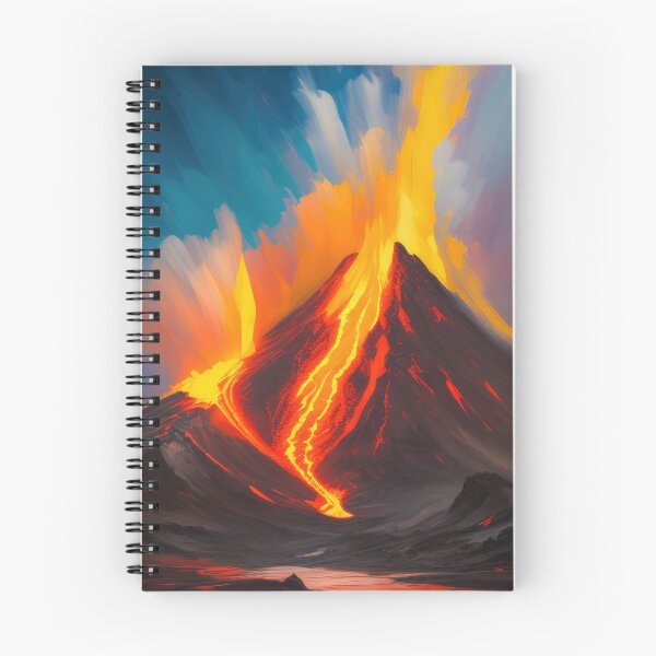 Artikelvorschau, Erupting Volcano Art Painting - Fiery Eruption Volcanic Landscape Artwork entworfen und verkauft von gabpod.