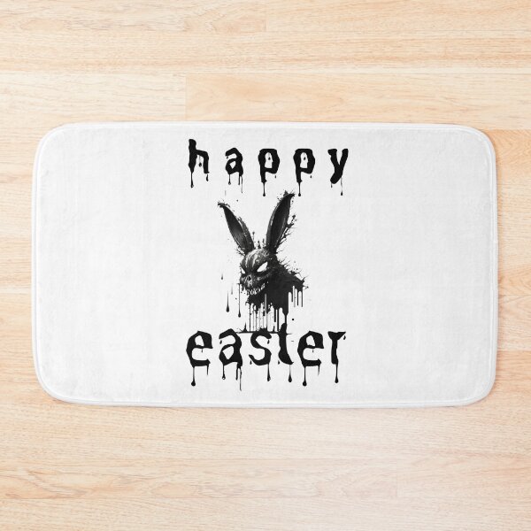 Item preview, Black And White Goth Happy Easter Creepy Bunny designed and sold by GrumpyFella.
