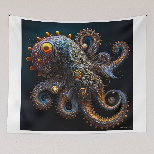 Item preview, Octopus 0030, A mesmerizing interplay of light and color, creating an otherworldly digital octopus designed and sold by randycolby.
