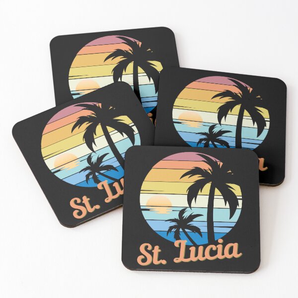 Item preview, ST. LUCIA - Top Caribbean Islands, National Beach Day, Tropical Vacation, Sunset designed and sold by Sun Sand & Sea Art.