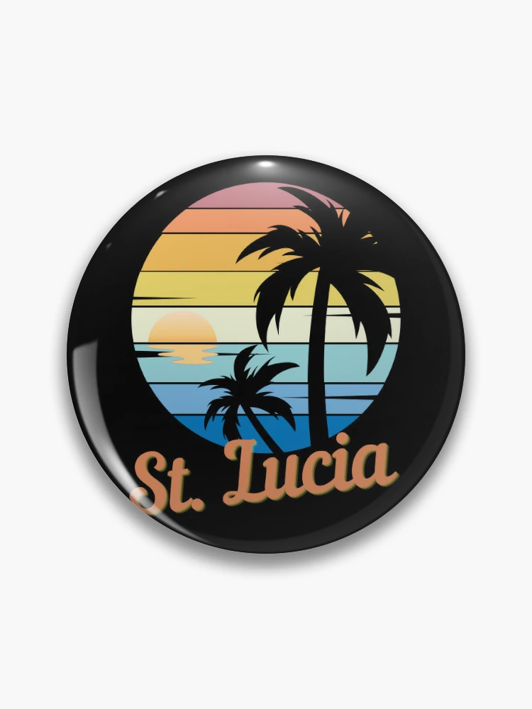 ST. LUCIA - Top Caribbean Islands, National Beach Day, Tropical Vacation,  Sunset Pin for Sale by Sun Sand & Sea Art