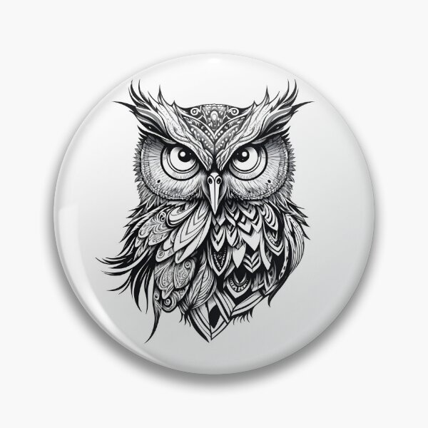 Item preview, Black and White Owl Illustration designed and sold by RingSenev.