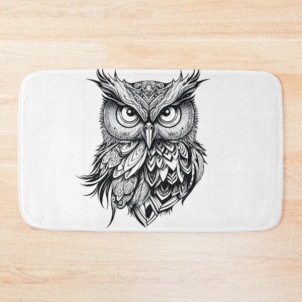 Item preview, Black and White Owl Illustration designed and sold by RingSenev.
