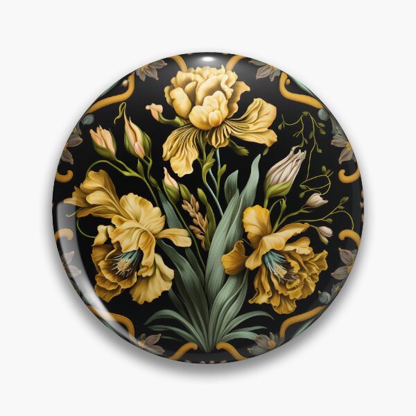 Item preview, Yellow Iris Ornament designed and sold by advanceprintart.