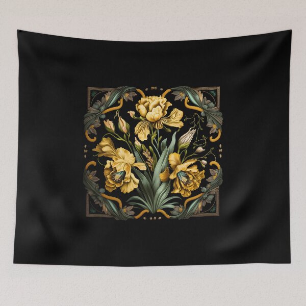 Item preview, Yellow Iris Ornament designed and sold by advanceprintart.