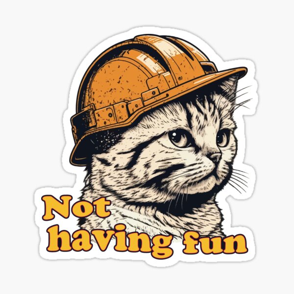 Artikel-Vorschau von Katze mit Schutzhelm hat keinen Spaß, designt und verkauft von Mqyou.