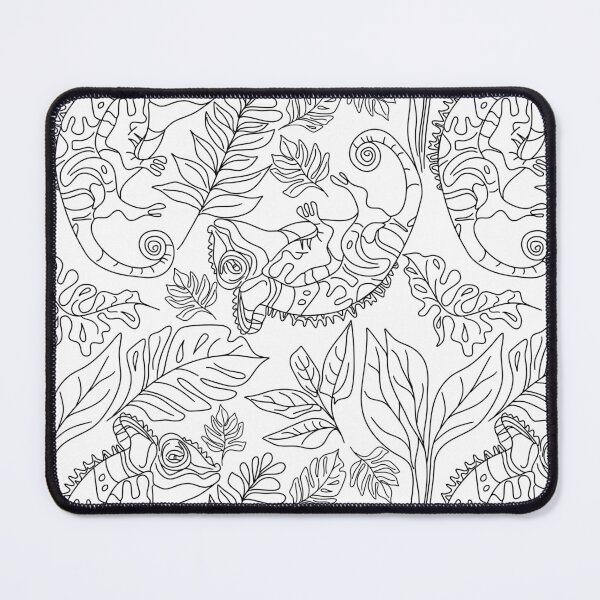 Item preview, Animalistic pattern with chameleons in line art technique designed and sold by Mashusha-art.