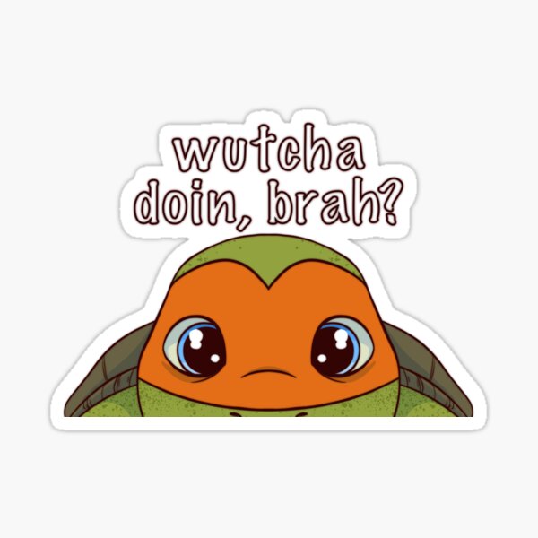 2012 turtles flipping leo off Sticker for Sale by bluezeri