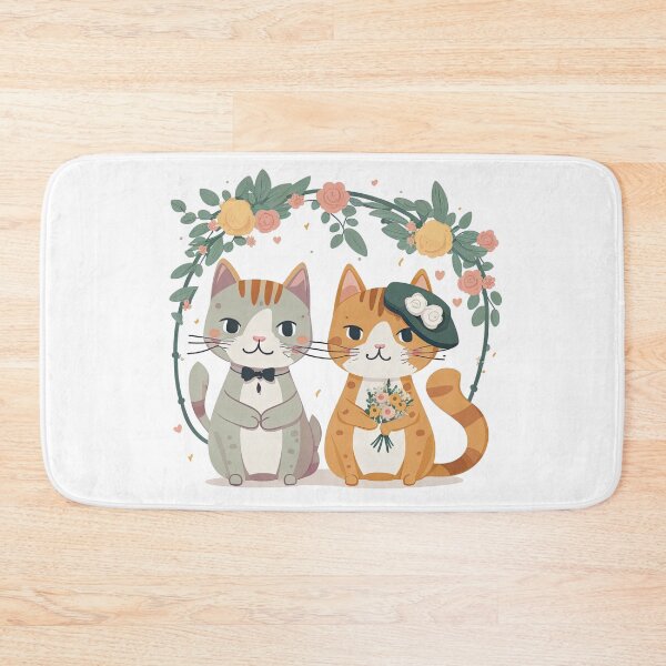 Item preview, Two cute cats in love - Wedding day - Marriage - Happy ever after kittens designed and sold by JustSimpleUK.