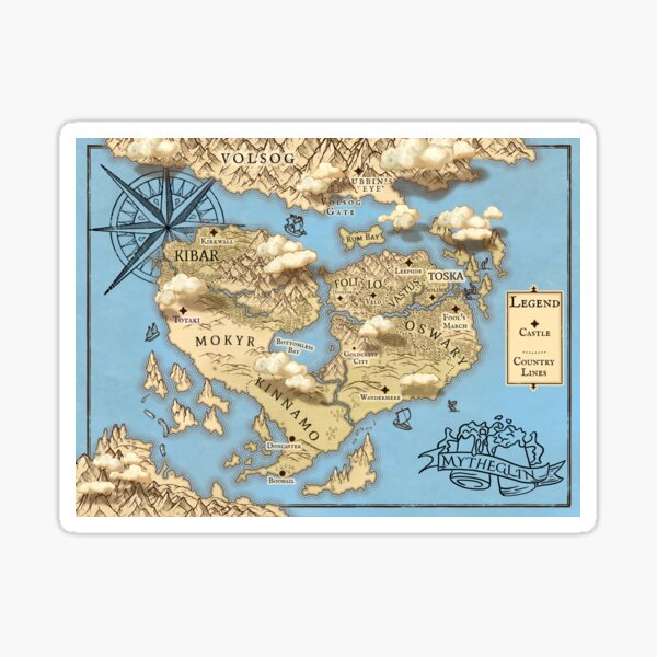 Map Of Mytheglin Sticker