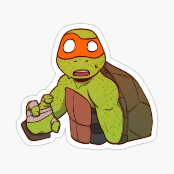 2012 turtles flipping leo off Sticker for Sale by bluezeri