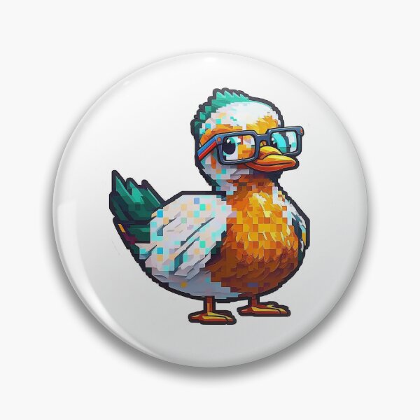 Item preview, 16-Bit Style Pixel Duck with Glasses  designed and sold by Tincanninja.