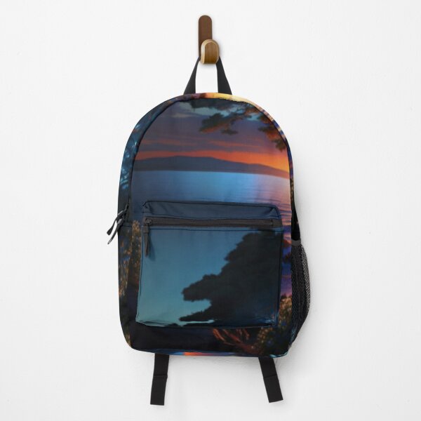 Item preview, Beautiful sunset landscape at the lake with forest designed and sold by ImagineInk.