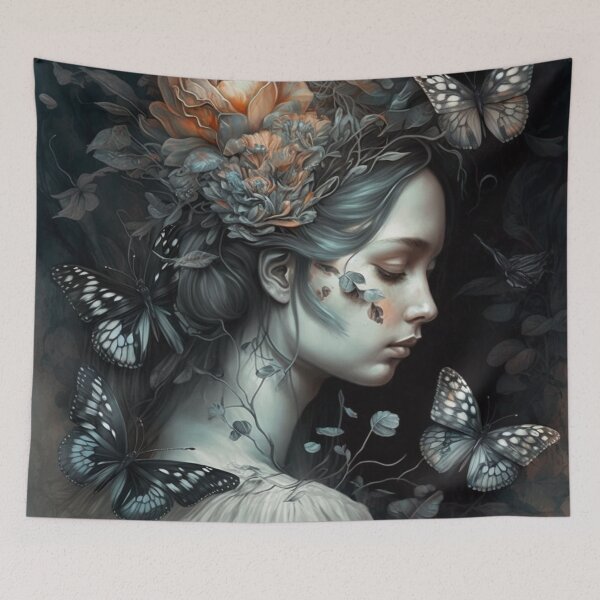 Item preview, Young woman with butterflies designed and sold by XCentric00.