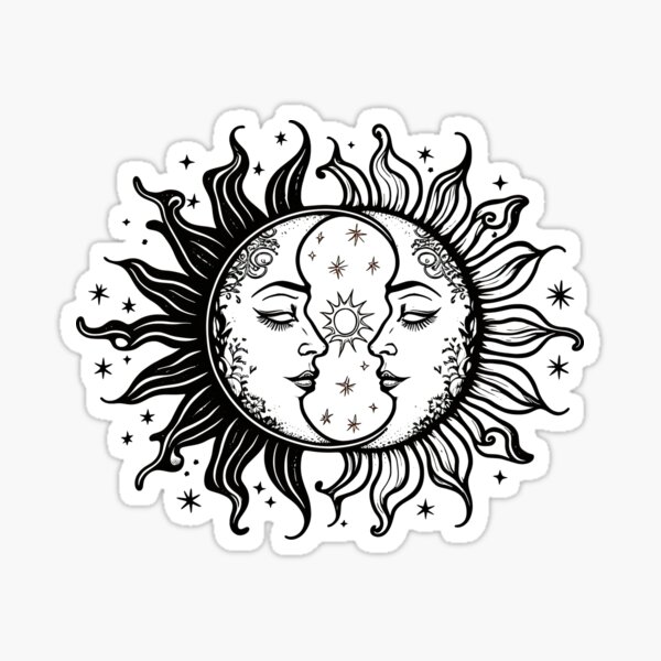 Vista previa del artículo con la obra «Eclipse solar de sol y luna vintage», diseñado y vendido por Odd World.