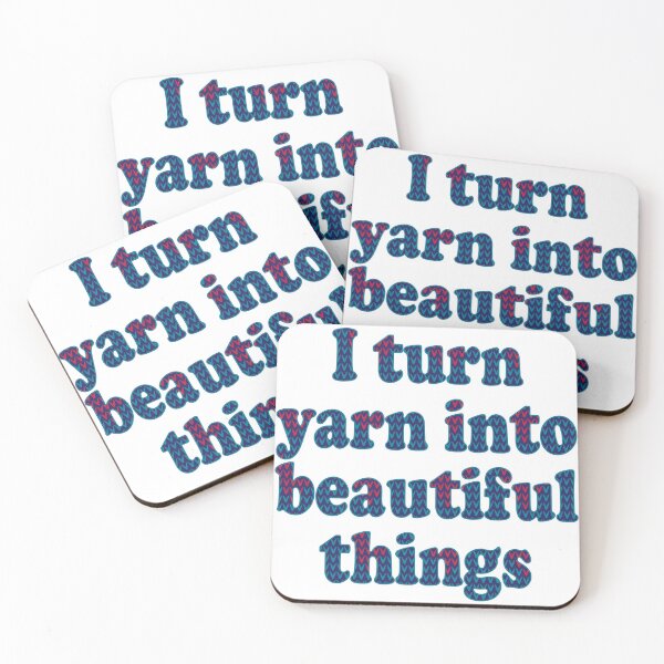 Item preview, I turn yarn into beautiful things, text design for crocheters, knitters, yarn collectors designed and sold by wondertree.