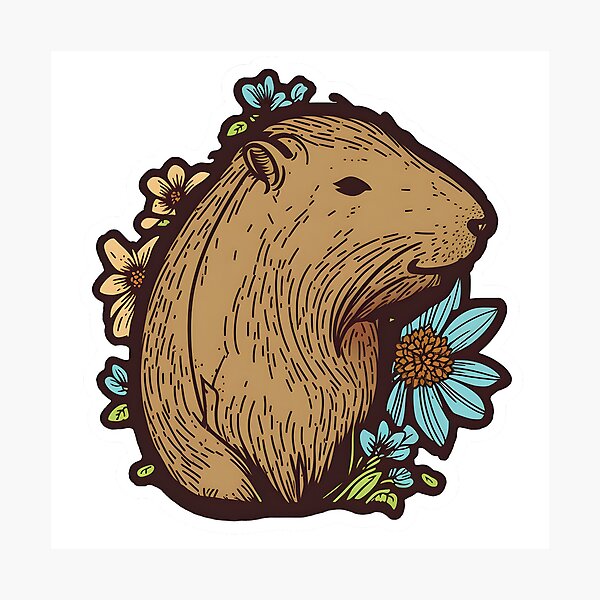 Capybara Art Print  Capivara, Capivara desenho, Fotos de capivara