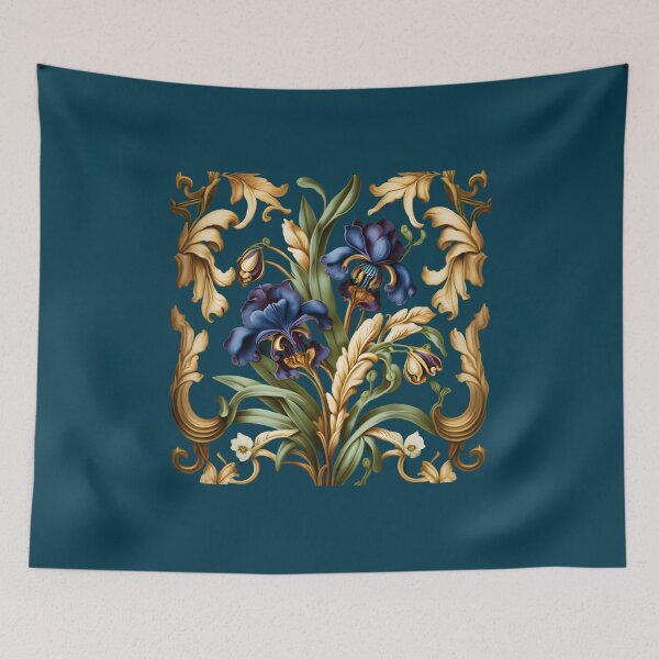 Item preview, Indigo Iris Royal Ornament Design designed and sold by advanceprintart.