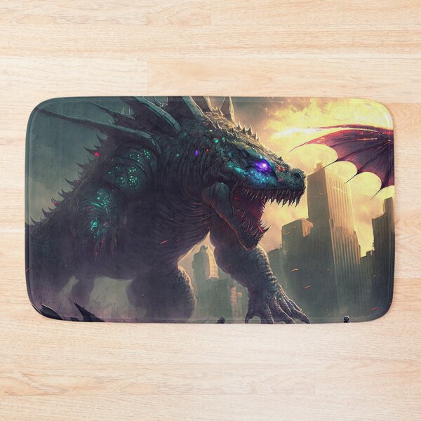 Item preview, Kaiju Monster Battle In The City Giant Lizard Creature vs Fire Dragon Stomping Beast designed and sold by ultra-cool.