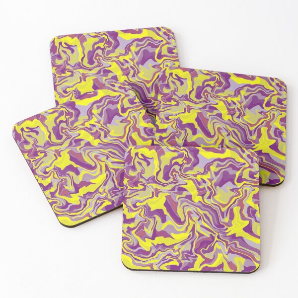 Item preview, Abstract pattern in yellow and violet waves. designed and sold by MirBer.