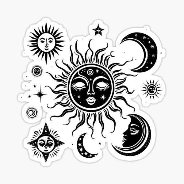 Vista previa del artículo con la obra «Eclipse solar de sol y luna vintage», diseñado y vendido por Odd World.