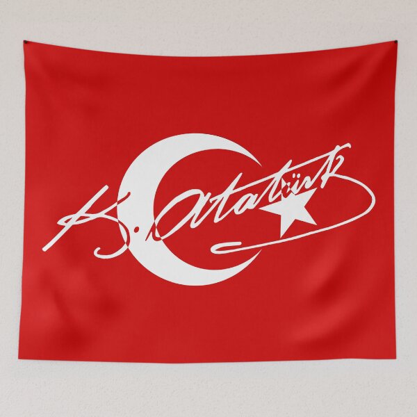 Item preview, Turkey flag Mustafa Kemal Ataturk signature designed and sold by emeksedesign.