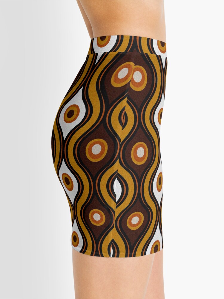 Alternate view of Retro 1970's Style Seventies Vintage Pattern Mini Skirt