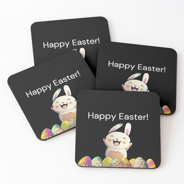 Item preview, Cute Fun Smiling Happy Easter Bunny with Easter Eggs designed and sold by Impressify.
