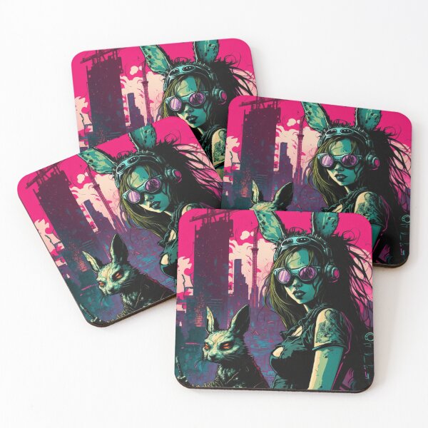 Item preview, THE RABBIT AND THE GIRL - PSYCHEDELIC BUNNY AND GIRL designed and sold by KAZUDESIGNART.