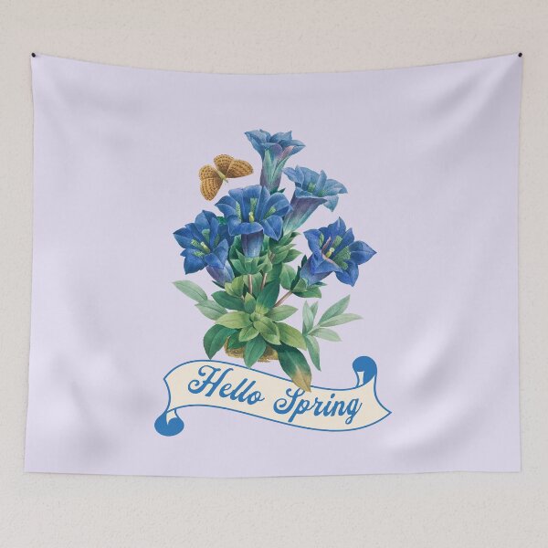 Item preview, Hello Spring Blue Floral Gift designed and sold by InkyGenies.