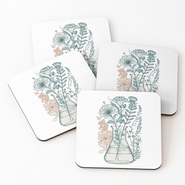 Item preview, Science beaker with flowers designed and sold by saskdigitalart.