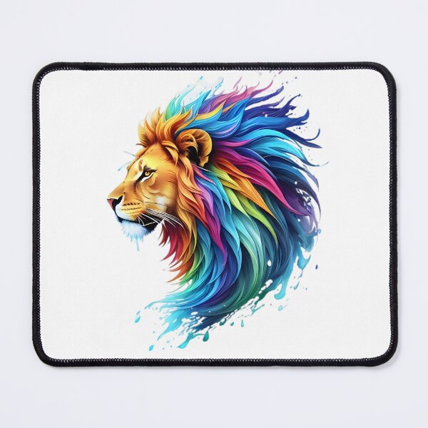 Item preview, Lion Digital Painting - Rainbow Splash of Ink designed and sold by Azayda Designs.