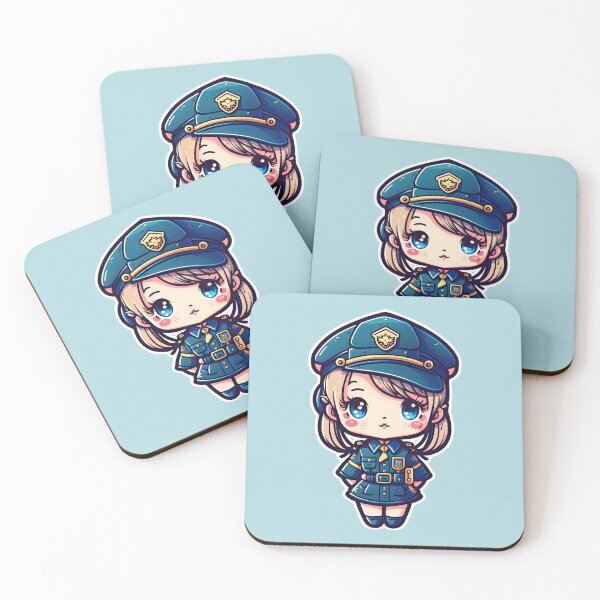 Item preview, Cute Police Women In Uniform Chasing Justice Crime Stopper designed and sold by ultra-cute.