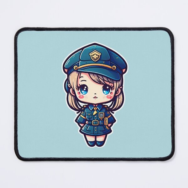 Item preview, Cute Police Women In Uniform Chasing Justice Crime Stopper designed and sold by ultra-cute.