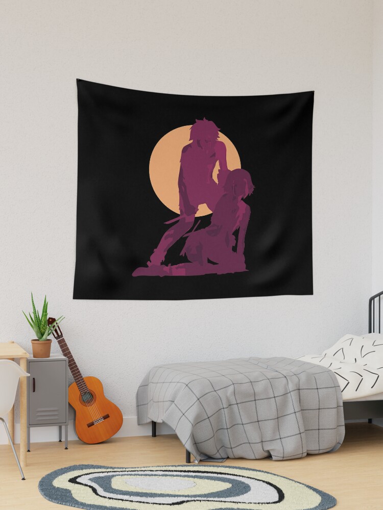 Danmachi Or Is It Wrong To Try Or Dungeon Ni Deai Season 4 Anime Characters  Bell And Ryuu Bleeding In Red Minimalist Sunset Vintage Design | Poster