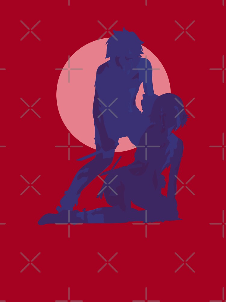 Danmachi Or Is It Wrong To Try Or Dungeon Ni Deai Season 4 Anime Characters  Bell And Ryuu Bleeding In Blue Minimalist Sunset Vintage Design Poster for  Sale by Animangapoi