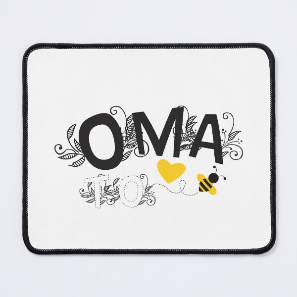 Item preview, Oma To Be | Trendy Black And White Floral Typography With Yellow Bee And Heart designed and sold by Zazizu.