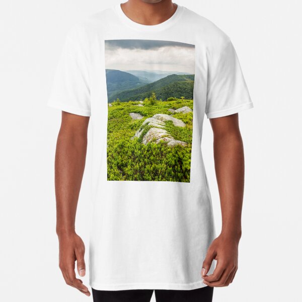few trees and stones on hill side Long T-Shirt